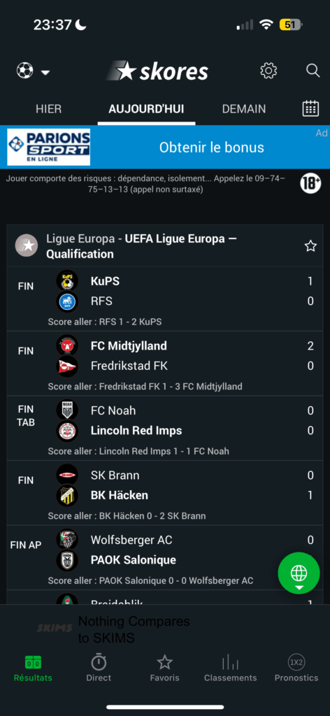 Skores app localization